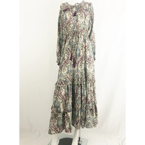 PAANI Tiered Maxi Dress Size Large - Picture 12 of 12